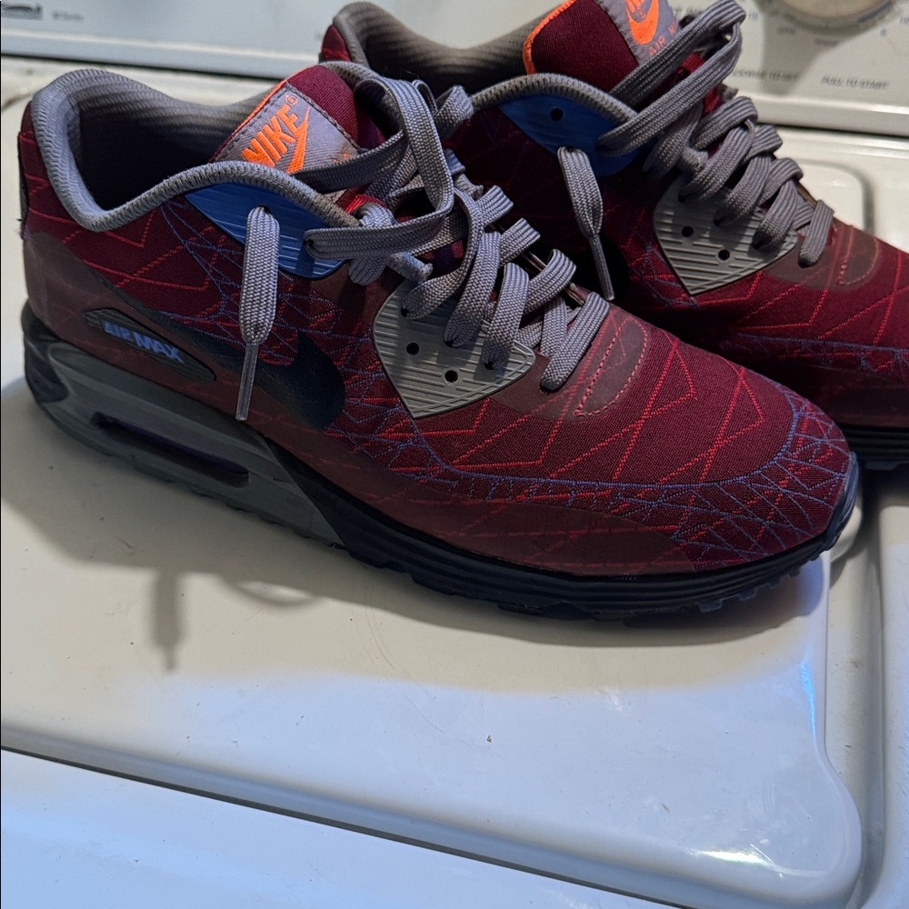 Nike Air Max Burgundy and Gray Sneakers